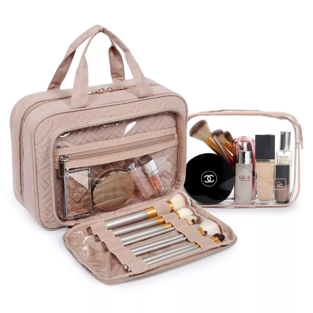 With multiple compartments, our toiletry bag offers dedicated space for all your items.