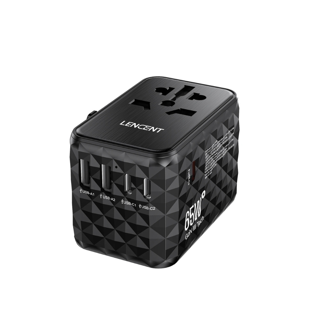 Designed for modern travelers, the 65W Universal Travel Adapter brings power and portability together, providing a reliable and efficient charging solution wherever you go.