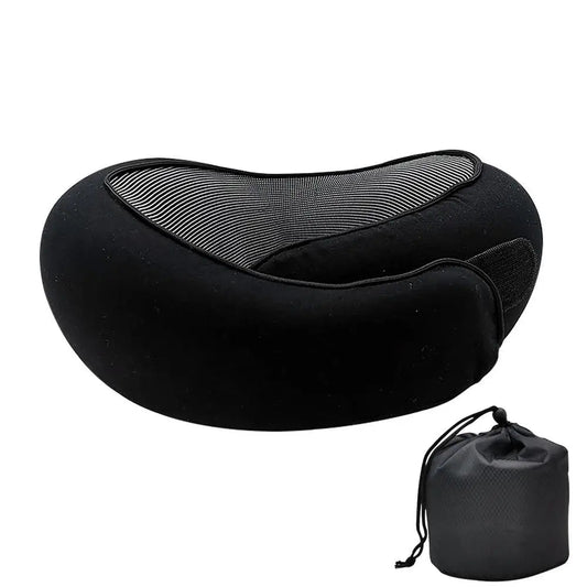 Our Confortable Travel Neck Pillow securely cradles your neck, providing firm, comfortable support for your head and eliminating the need for frequent adjustments.