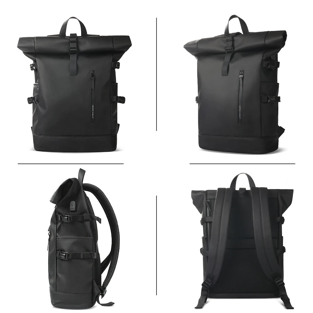 HK Expandable Travel Backpack Men Large Capacity Waterproof 15.6” Laptop Bag Hiking Rucksack Cycling Daypack Bag with USB Port