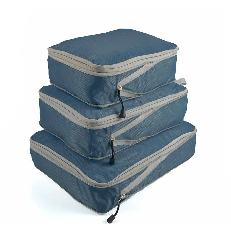 Whether you're gearing up for a long vacation or a quick business trip, our Waterproof Compression Packing Cubes helps you make the most of your luggage space.