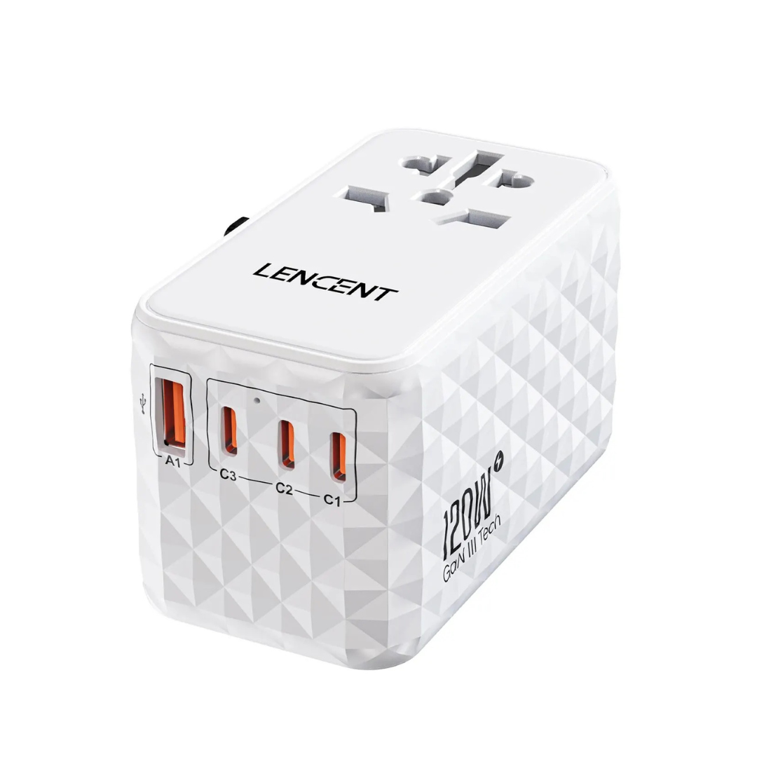 Powers up to 5 devices simultaneously with 1 AC socket, 1 USB port, and 3 Type-C ports, providing up to 120W of output;